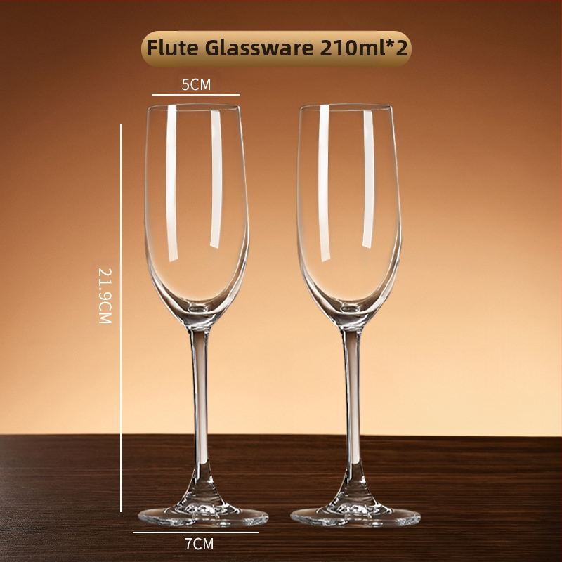 Krištolinio stiklo šampano taurė, vynuogių skonio saldus stiklas, stiklinių taurių rinkinys