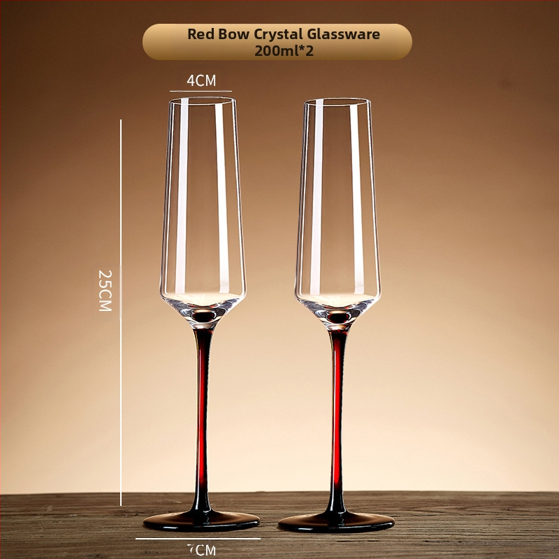 Krištolinio stiklo šampano taurė, vynuogių skonio saldus stiklas, stiklinių taurių rinkinys