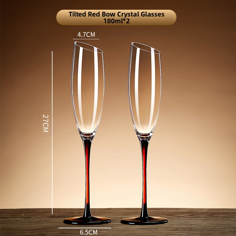 Krištolinio stiklo šampano taurė, vynuogių skonio saldus stiklas, stiklinių taurių rinkinys