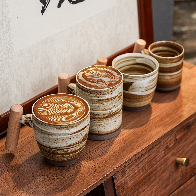 Amazon Ins piiriülene kohvitass Latte Art Cup keraamiline kruus suure mahutavusega veetass Kung Fu teetass