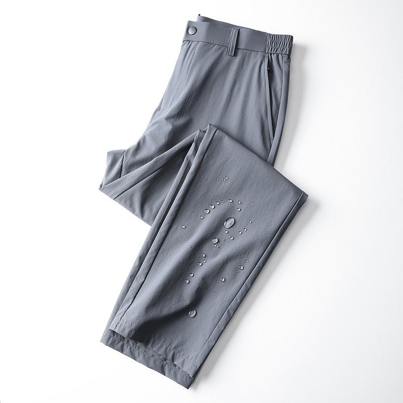 Pantaloni sport bărbați, stil 2025, primăvara și vara, subțiri, lejeri, la modă, noi, în aer liber, din mătase de gheață, croiți, pantaloni casual