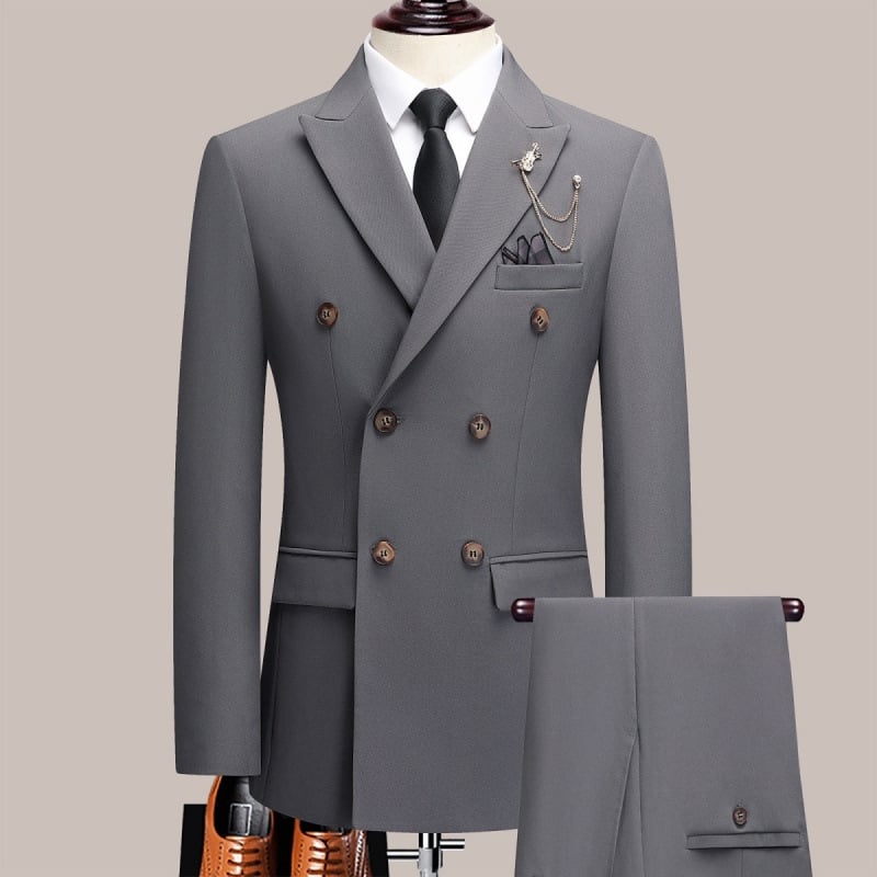 Visokokvalitetno odijelo, uski kroj, poslovni muškarci, ležerno, mladoženja, vjenčanje, haljina s dvostrukim redom, sako