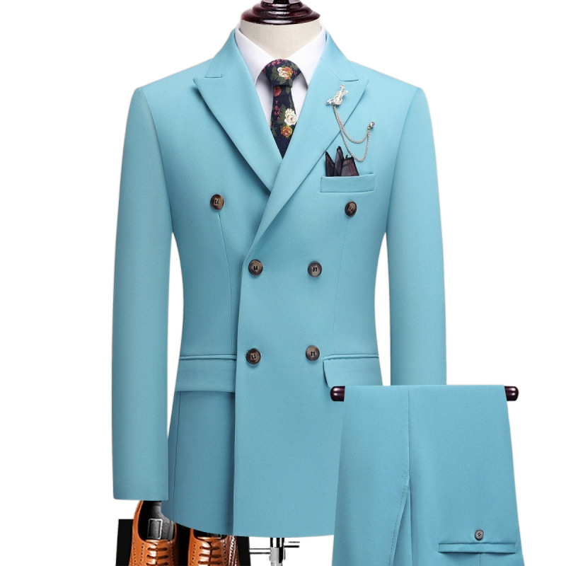 Visokokvalitetno odijelo, uski kroj, poslovni muškarci, ležerno, mladoženja, vjenčanje, haljina s dvostrukim redom, sako