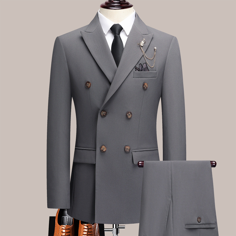 Visokokvalitetno odijelo, uski kroj, poslovni muškarci, ležerno, mladoženja, vjenčanje, haljina s dvostrukim redom, sako