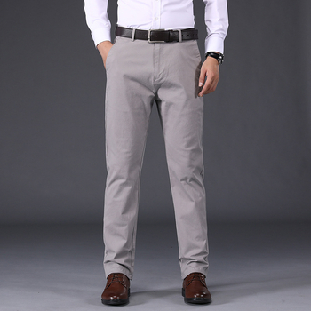 Pantaloni casual de toamnă pentru bărbați pentru serviciu, ținute profesionale, pantaloni simpli cu picioare drepte, culoare solidă, pantaloni versatili pentru bărbați, la modă