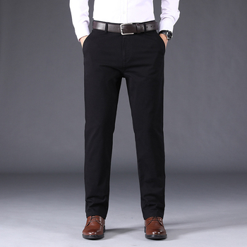 Φθινοπωρινά ανδρικά casual παντελόνια για δουλειά, επαγγελματικά ρούχα, απλά μονόχρωμα παντελόνια σε ίσια γραμμή, επαγγελματικά ευέλικτα ανδρικά παντελόνια, μοντέρνα