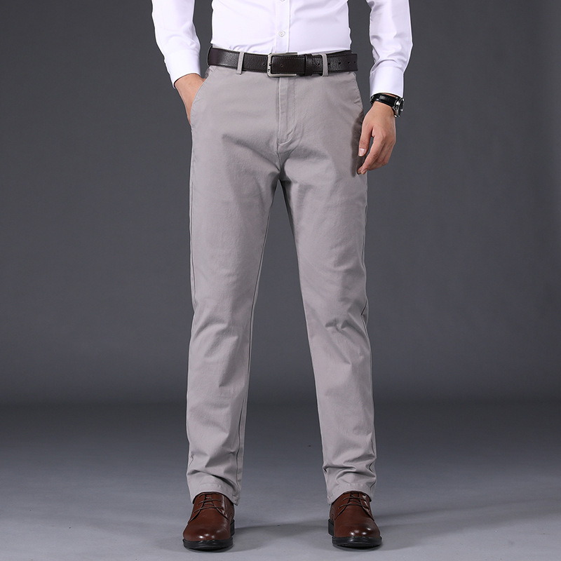 Pantaloni casual de toamnă pentru bărbați pentru serviciu, ținute profesionale, pantaloni simpli cu picioare drepte, culoare solidă, pantaloni versatili pentru bărbați, la modă