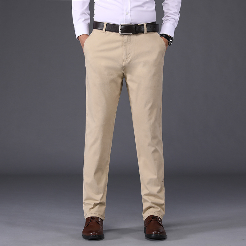 Pantaloni casual de toamnă pentru bărbați pentru serviciu, ținute profesionale, pantaloni simpli cu picioare drepte, culoare solidă, pantaloni versatili pentru bărbați, la modă