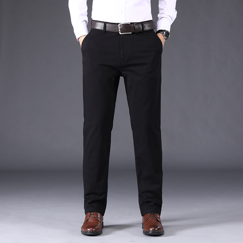 Pantaloni casual de toamnă pentru bărbați pentru serviciu, ținute profesionale, pantaloni simpli cu picioare drepte, culoare solidă, pantaloni versatili pentru bărbați, la modă