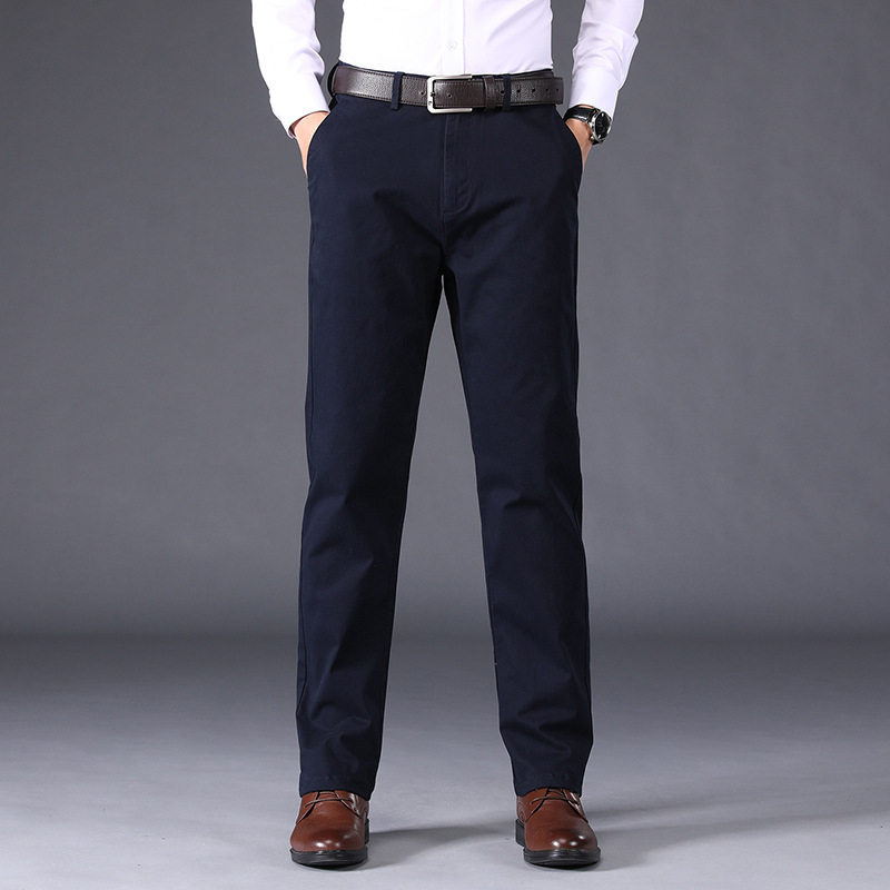 Pantaloni casual de toamnă pentru bărbați pentru serviciu, ținute profesionale, pantaloni simpli cu picioare drepte, culoare solidă, pantaloni versatili pentru bărbați, la modă