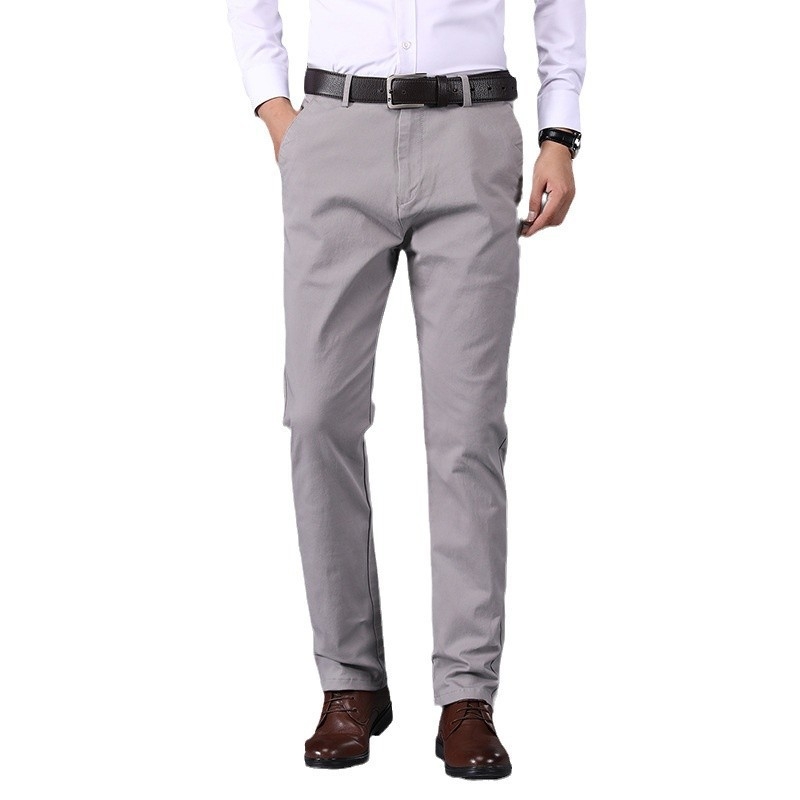 Pantaloni casual de toamnă pentru bărbați pentru serviciu, ținute profesionale, pantaloni simpli cu picioare drepte, culoare solidă, pantaloni versatili pentru bărbați, la modă