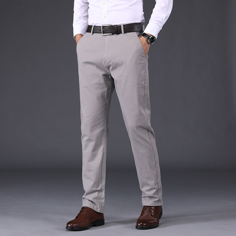 Pantaloni casual de toamnă pentru bărbați pentru serviciu, ținute profesionale, pantaloni simpli cu picioare drepte, culoare solidă, pantaloni versatili pentru bărbați, la modă