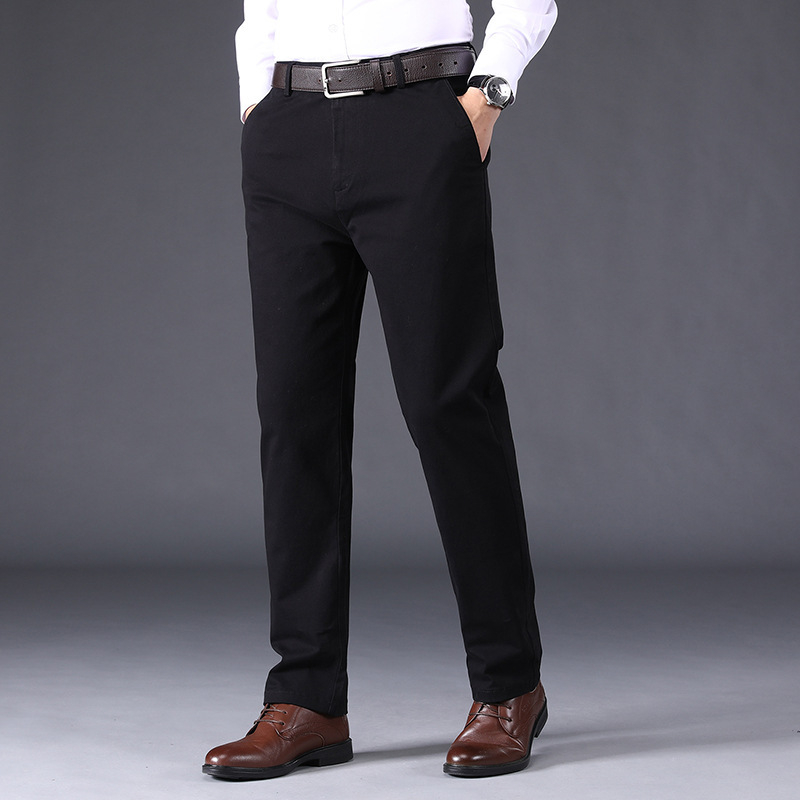 Pantaloni casual de toamnă pentru bărbați pentru serviciu, ținute profesionale, pantaloni simpli cu picioare drepte, culoare solidă, pantaloni versatili pentru bărbați, la modă