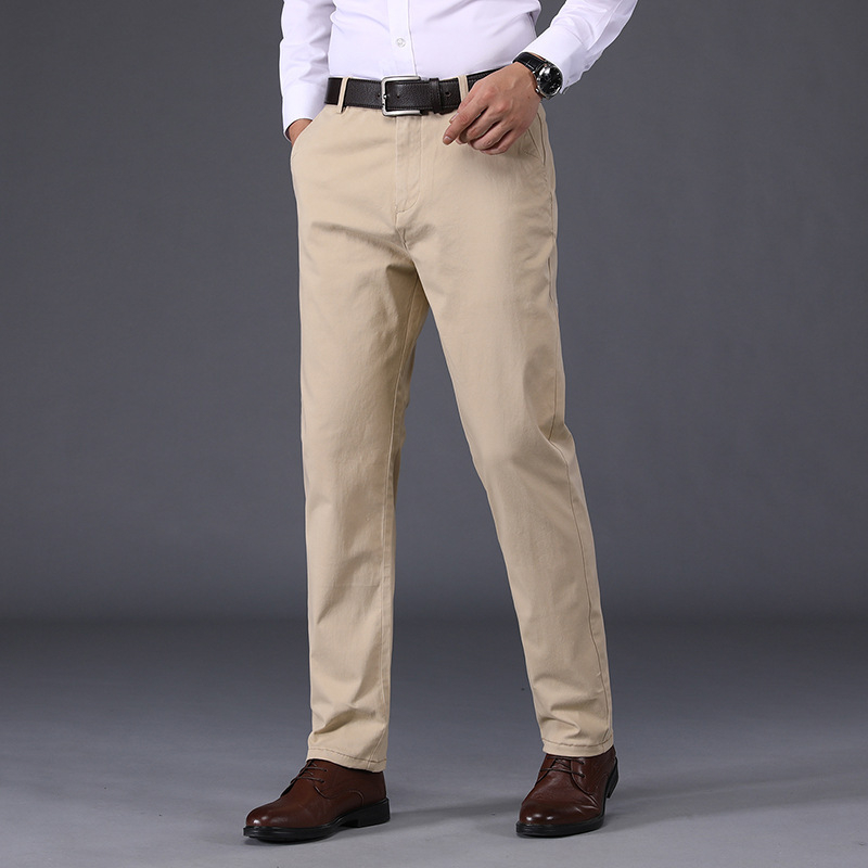 Pantaloni casual de toamnă pentru bărbați pentru serviciu, ținute profesionale, pantaloni simpli cu picioare drepte, culoare solidă, pantaloni versatili pentru bărbați, la modă