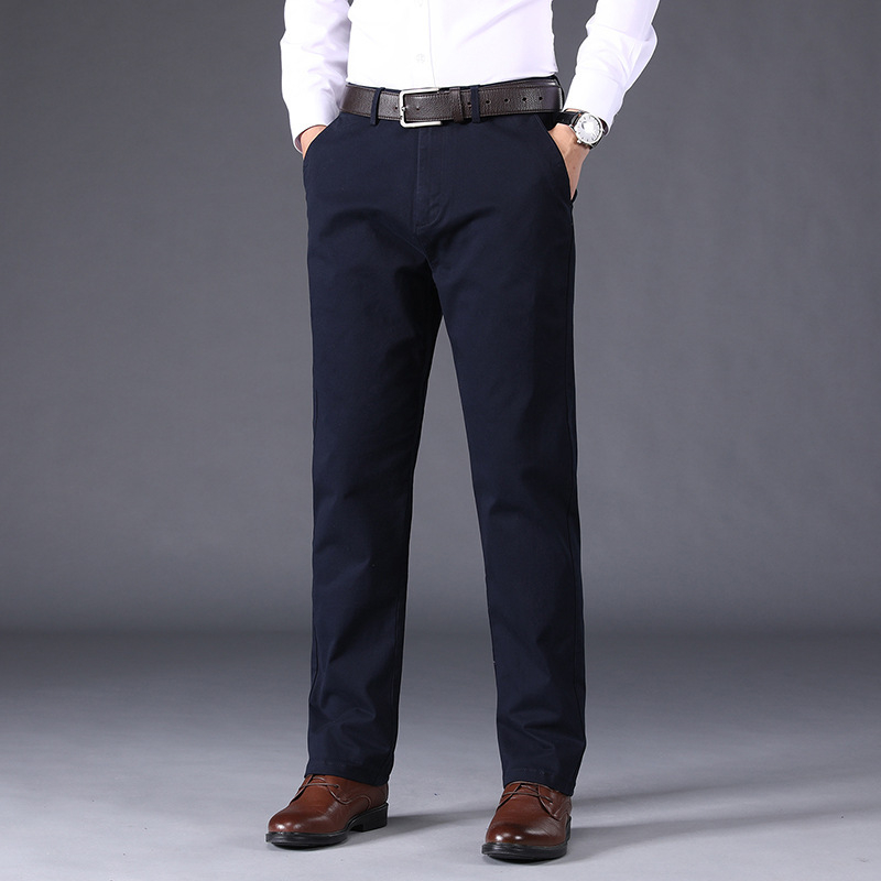 Pantaloni casual de toamnă pentru bărbați pentru serviciu, ținute profesionale, pantaloni simpli cu picioare drepte, culoare solidă, pantaloni versatili pentru bărbați, la modă