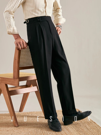 Παντελόνι Naples Small Western ιταλικού στιλ, φθινοπωρινό και χειμωνιάτικο, ίσιο, ανδρικό, επαγγελματικό, casual παντελόνι, υψηλής ποιότητας, Dape κοστούμι