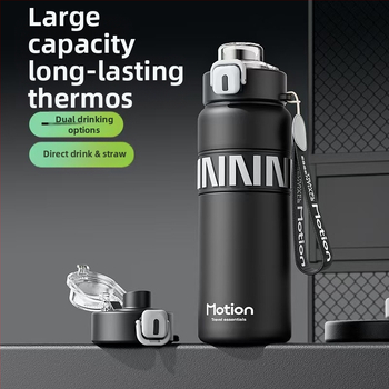 Απλό θερμός μεγάλης χωρητικότητας από ανοξείδωτο ατσάλι 316, φορητό κύπελλο νερού για άνδρες και γυναίκες, υψηλής χρωματικής αξίας, με σχοινί για υπαίθριες αθλητικές δραστηριότητες