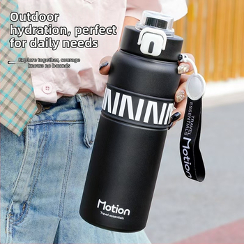 Απλό θερμός μεγάλης χωρητικότητας από ανοξείδωτο ατσάλι 316, φορητό κύπελλο νερού για άνδρες και γυναίκες, υψηλής χρωματικής αξίας, με σχοινί για υπαίθριες αθλητικές δραστηριότητες