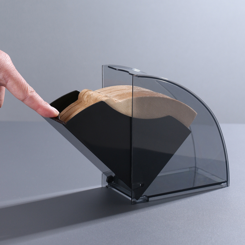 Kézi kávéfilter-tároló doboz V60 legyező alakú szűrőpapír-doboz V01/V02 szűrőpapír pormentes tároló szűrőpapír-tartó