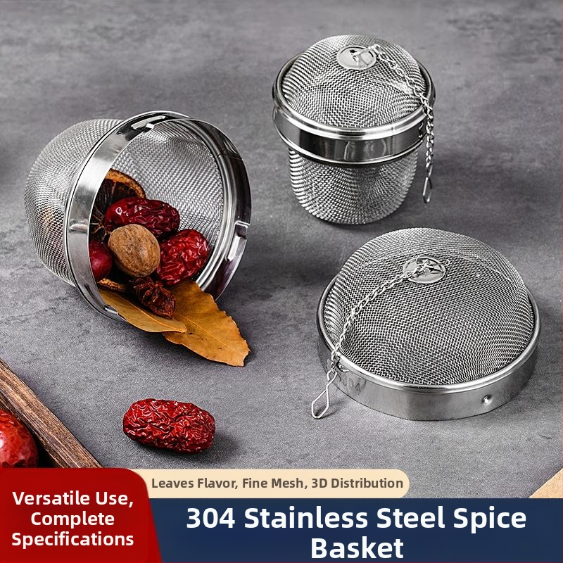 ♡ 304 Неръждаема стомана Топка за подправки Чай Мисо Въртящ се филтър за чай Задушена топка за съставки от неръждаема стомана Weibao