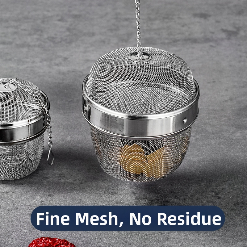 ♡ 304 Неръждаема стомана Топка за подправки Чай Мисо Въртящ се филтър за чай Задушена топка за съставки от неръждаема стомана Weibao