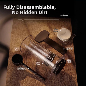 Meilės slėgis slėgis skaidrus lauko nešiojamas rankinis slėginis kavos aparatas rankinis kavos puodas dalintis slėginiu puodu muzika