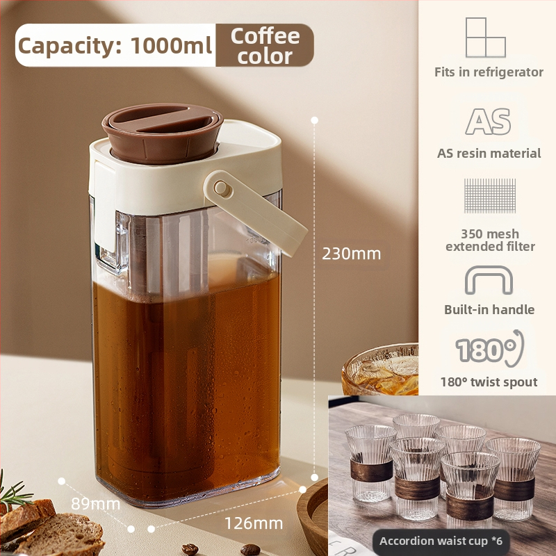 Külmpruulpott Kohvikann Kodune kaasaskantav külmik Külmaveepott Suure mahutavusega külmpruulpudeli teekann Jääpruulpudel