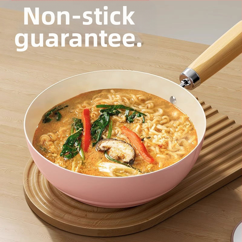 Нов керамичен тиган Sakura Powder, незалепващ тиган за едно лице, бебешка храна, допълнителен тиган, универсален котлон, малък уок на едро