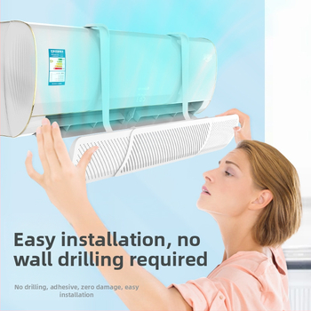 Naujo gamintojo oro kondicionieriaus priekinis stiklas su apsauga nuo tiesioginio pūtimo, teleskopiniu pakabinamu oro kondicionieriaus išleidimo anga, vėjo deflektorius be kondensato