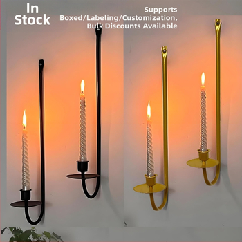 raktáron kovácsoltvas gyertyatartó falra akasztható kovácsoltvas L alakú fekete gyertyatartó hangulatdekoráció minimalista stílusú gyertyatartó