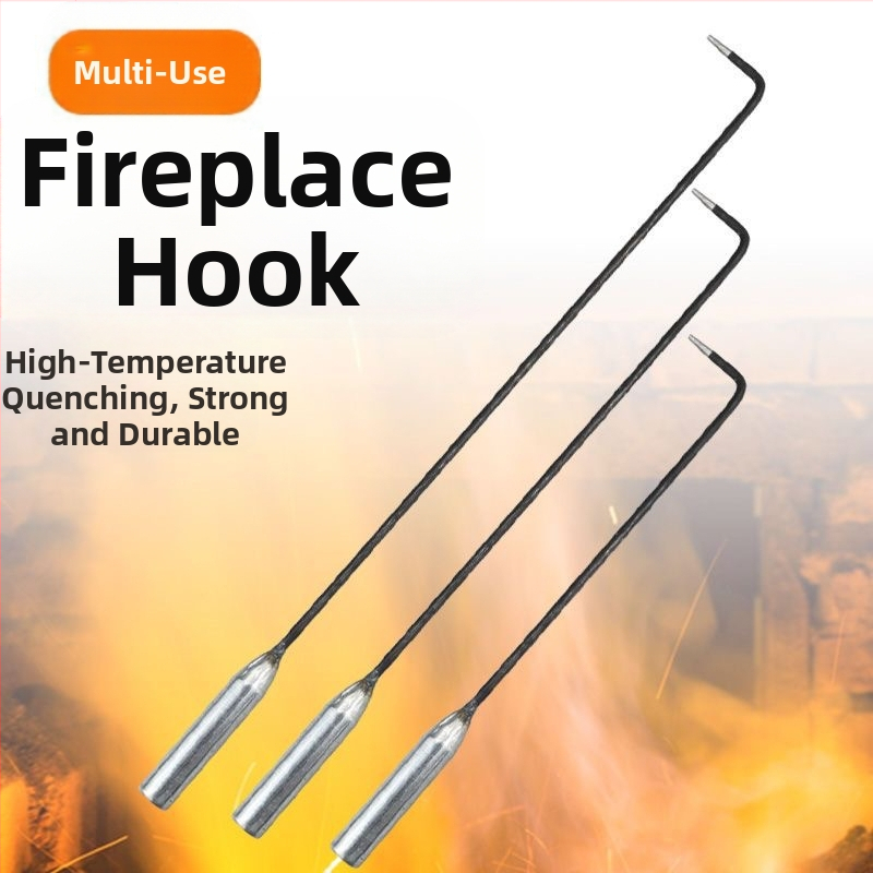 Кука за огън кука за огън аксесоари за кука за огън кука за дърва за огрев печка за барбекю желязо пръчка за огън отопление печка кука инструмент