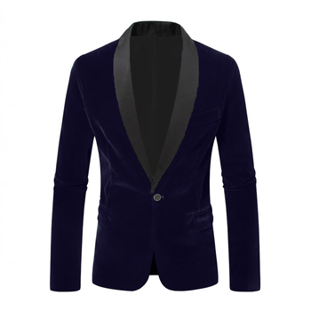 2025 Трансграничен Нов Ежедневен Тънък Кадифен Мъжки Костюм бизнес Рокля Сако Зелена Плодова Яка