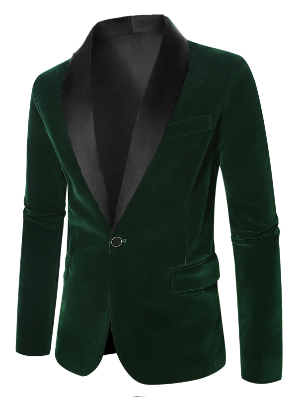 2025. aasta piiriülene uus vabaaja õhuke sametist meeste ülikond, ärikleit, ülikonnajakk, roheline puuviljakrae