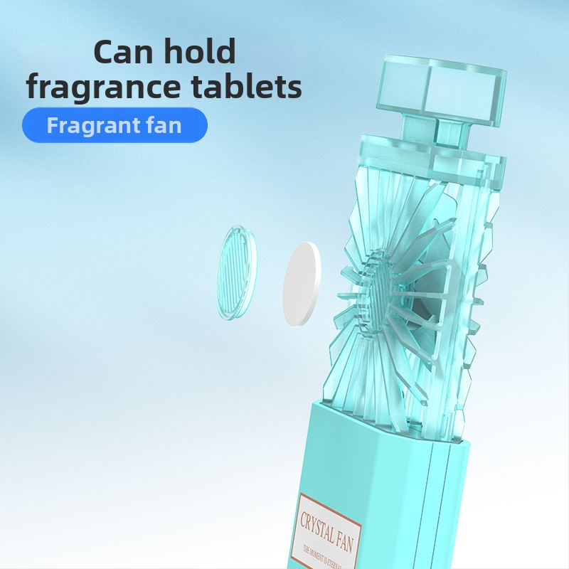 Креативен подарък малък вентилатор за печат на лого от фабриката, директен парфюм, външен вид, преносим ръчен мини вентилатор