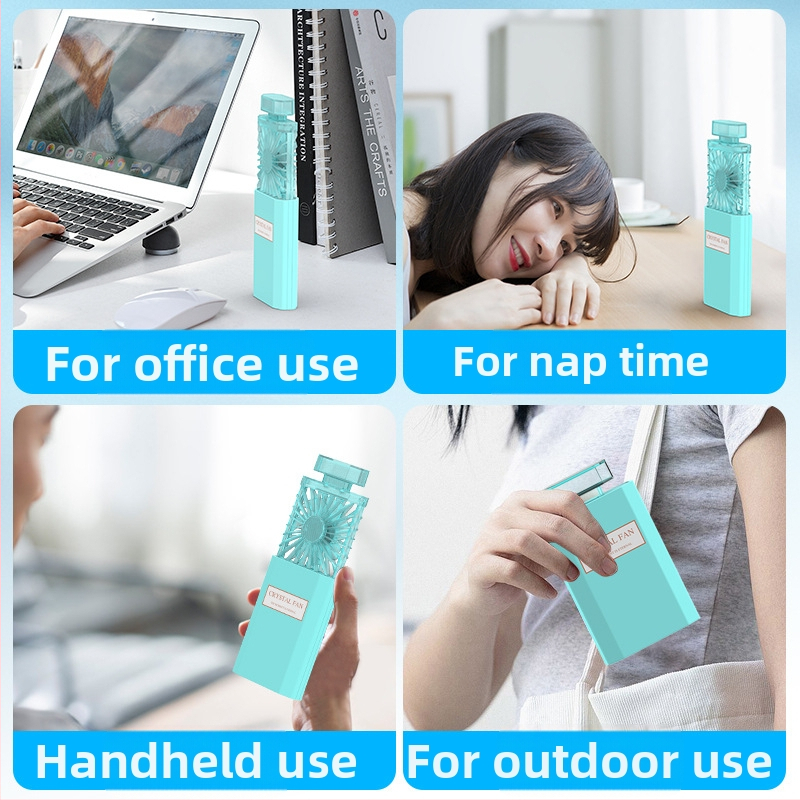 Креативен подарък малък вентилатор за печат на лого от фабриката, директен парфюм, външен вид, преносим ръчен мини вентилатор