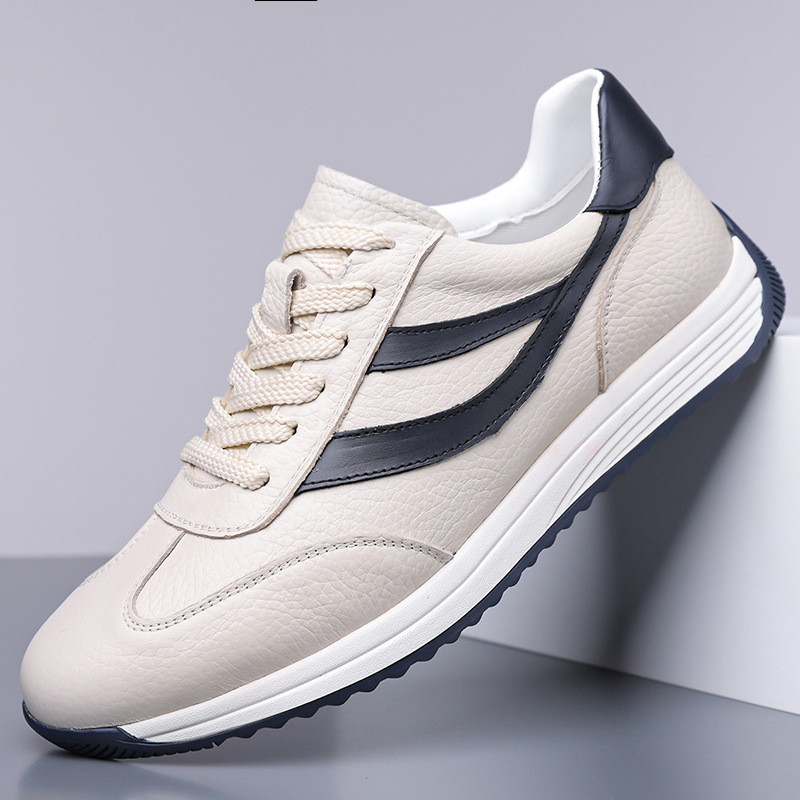 Pantofi sport pentru bărbați, din piele naturală, cu șireturi, de primăvară și vară, respirabili, cu mușchi țesut, pentru primăvară și vară 2025, toamnă și vară, noi, 3581