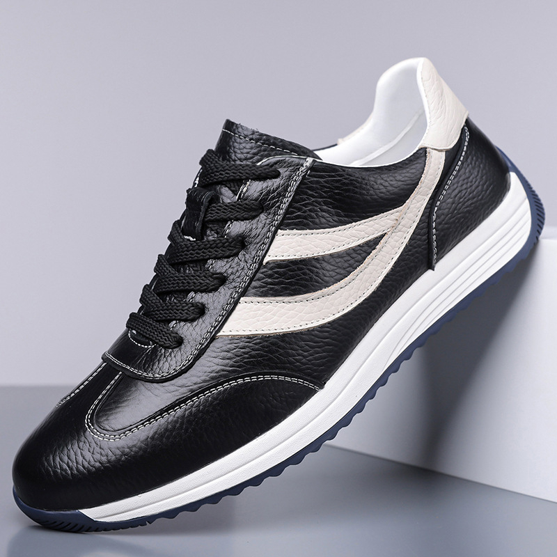 Pantofi sport pentru bărbați, din piele naturală, cu șireturi, de primăvară și vară, respirabili, cu mușchi țesut, pentru primăvară și vară 2025, toamnă și vară, noi, 3581