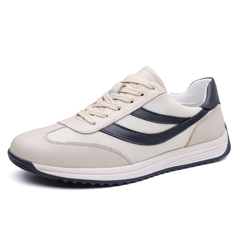 Pantofi sport pentru bărbați, din piele naturală, cu șireturi, de primăvară și vară, respirabili, cu mușchi țesut, pentru primăvară și vară 2025, toamnă și vară, noi, 3581