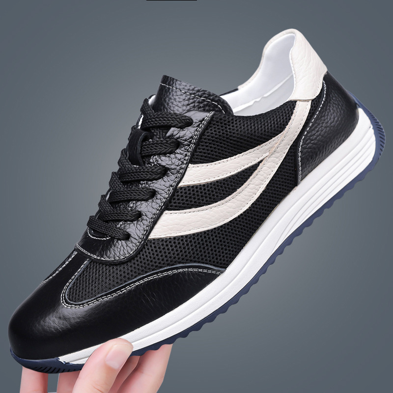Pantofi sport pentru bărbați, din piele naturală, cu șireturi, de primăvară și vară, respirabili, cu mușchi țesut, pentru primăvară și vară 2025, toamnă și vară, noi, 3581