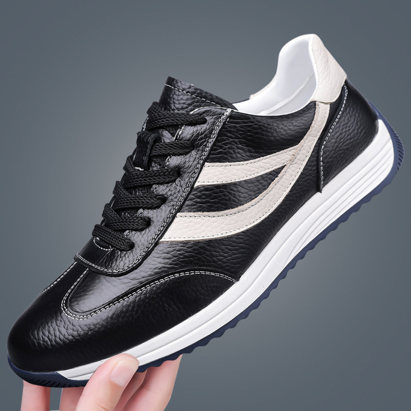 Pantofi sport pentru bărbați, din piele naturală, cu șireturi, de primăvară și vară, respirabili, cu mușchi țesut, pentru primăvară și vară 2025, toamnă și vară, noi, 3581