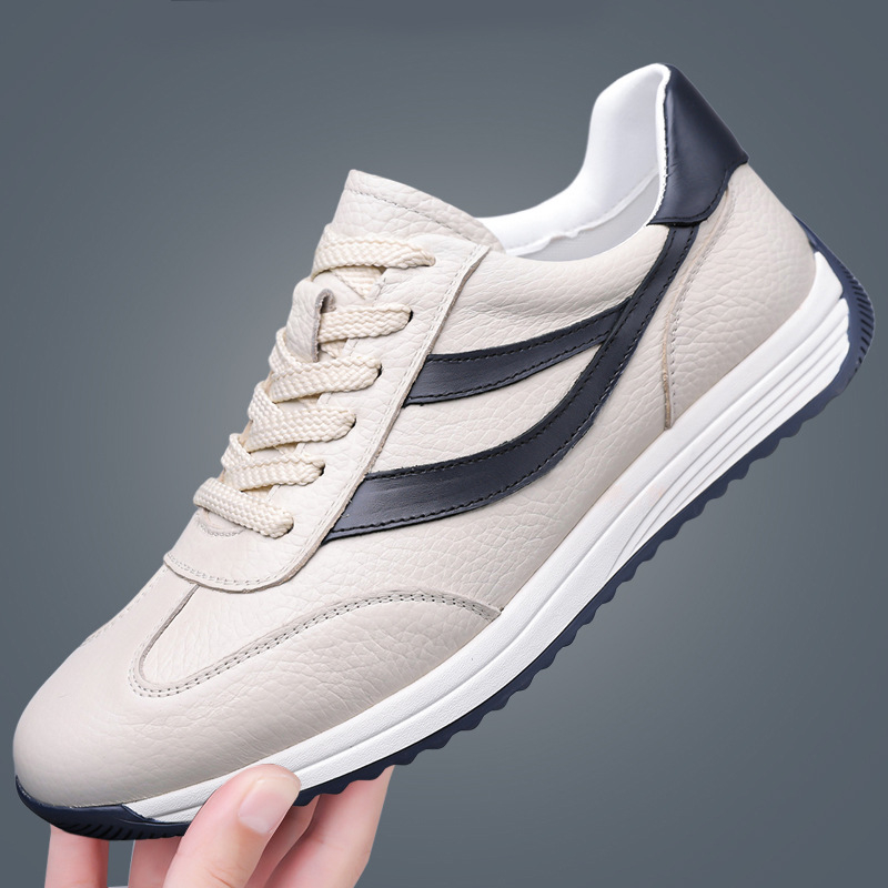 Pantofi sport pentru bărbați, din piele naturală, cu șireturi, de primăvară și vară, respirabili, cu mușchi țesut, pentru primăvară și vară 2025, toamnă și vară, noi, 3581
