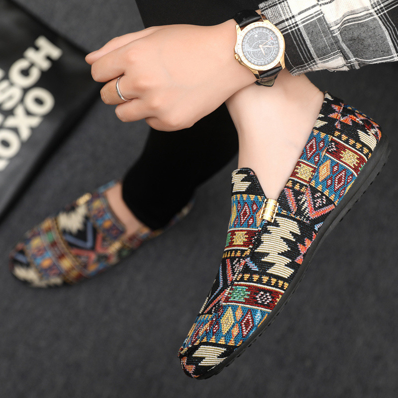 Tavaszi és nyári sapkás cipők férfiaknak, koreai stílusú cipők, férfi hétköznapi cipők, bebújós papucsok, férfi lusta cipők, régi pekingi szövetcipők