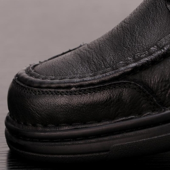 Φθινοπωρινά ανδρικά παπούτσια από γνήσιο δέρμα με μαλακή σόλα, βρετανικά, ευέλικτα, casual δερμάτινα παπούτσια, αναπνεύσιμα, αντιολισθητικά και δετά παπούτσια