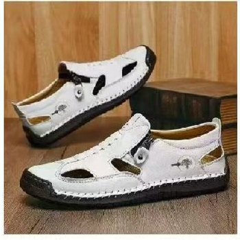 Μεγάλο μέγεθος 48, αναπνεύσιμα, καθημερινά δερμάτινα παπούτσια, ανδρικά σανδάλια με κοψίματα, παπούτσια για υπαίθριες δραστηριότητες, παπούτσια για παραλία, τσόκαρα, ανδρικά παπούτσια