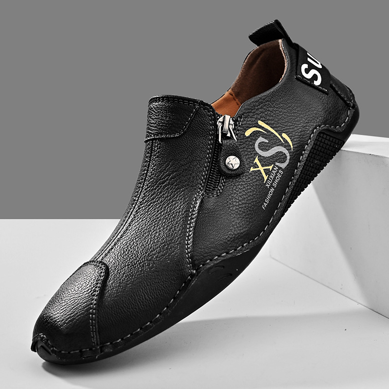 2024 Élő közvetítés Nagy méretű férfi cipők Export Kültéri Alkalmi Cipők Lapos Cipők Lusta Cipők Alacsony Szárú Lélegző Férfi Bőr Cipő Kényelmes