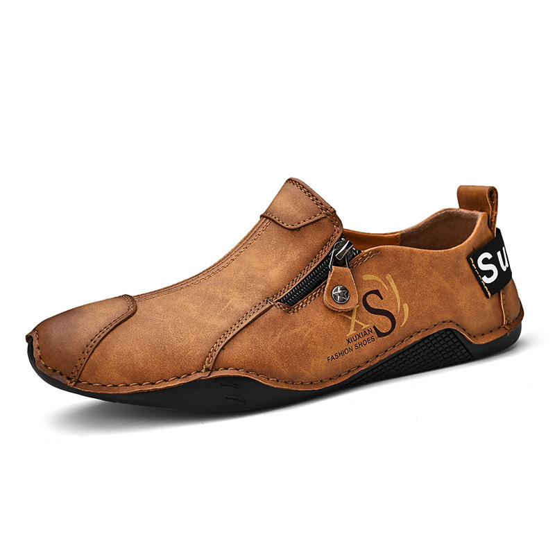 2024 Élő közvetítés Nagy méretű férfi cipők Export Kültéri Alkalmi Cipők Lapos Cipők Lusta Cipők Alacsony Szárú Lélegző Férfi Bőr Cipő Kényelmes