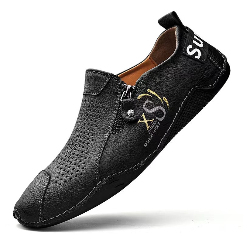 2024 Élő közvetítés Nagy méretű férfi cipők Export Kültéri Alkalmi Cipők Lapos Cipők Lusta Cipők Alacsony Szárú Lélegző Férfi Bőr Cipő Kényelmes