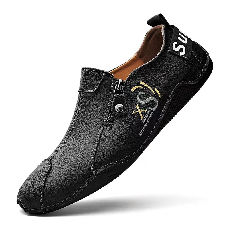 2024 Élő közvetítés Nagy méretű férfi cipők Export Kültéri Alkalmi Cipők Lapos Cipők Lusta Cipők Alacsony Szárú Lélegző Férfi Bőr Cipő Kényelmes