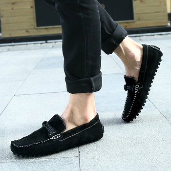 Διασυνοριακές εκρήξεις Amazon Άνοιξη και Καλοκαίρι Νέα χειροποίητα δερμάτινα ράψιμο Ανδρικά παπούτσια για καθημερινή οδήγηση με slip-on Peas