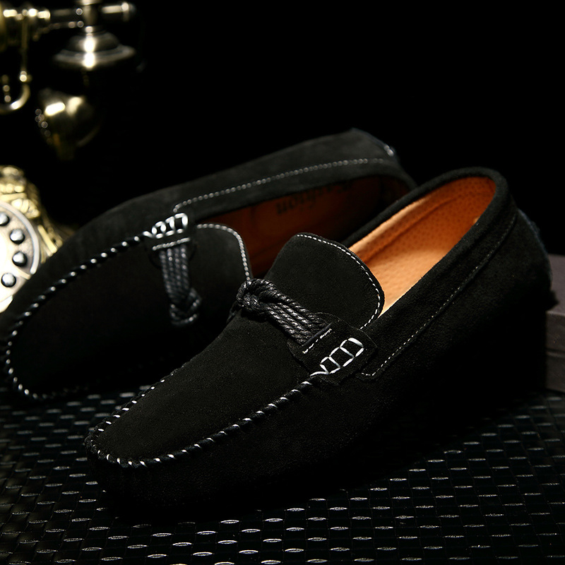 Határokon átnyúló Amazon robbanások tavaszi és nyári új, kézzel készített bőr varrású férfi alkalmi vezetési bebújós borsócipő